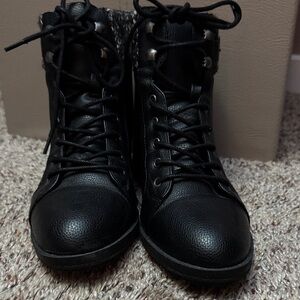 Style & Co. Black Lace-Up Boots